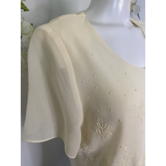 Vintage Top Choice Fashion Beaded Embellished Ivory Blouse Tag Sz XXL Fits L USA - Picture 16 of 16